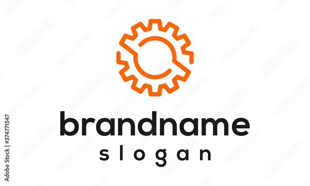 Simple gear logo design vector