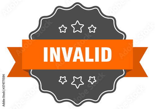 invalid label. invalid isolated seal. sticker. sign