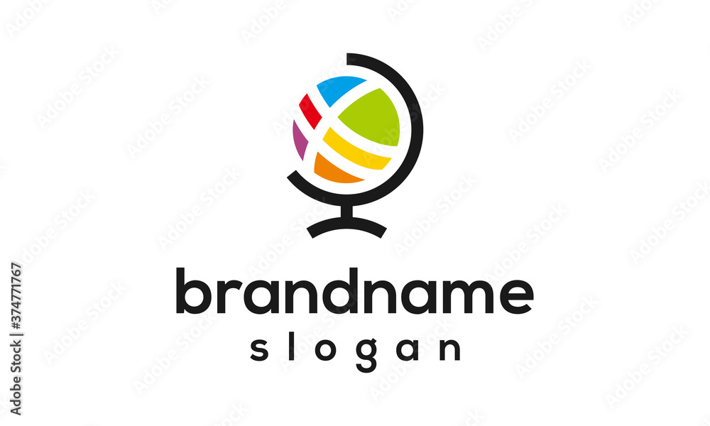 Globe financial logo design vector Globe financial logo design vector