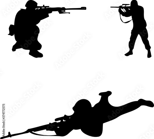 set of shooter icons vector