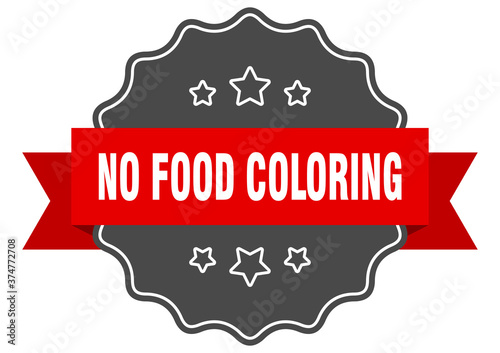 no food coloring label. no food coloring isolated seal. sticker. sign