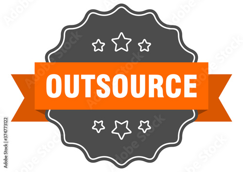 outsource label. outsource isolated seal. sticker. sign