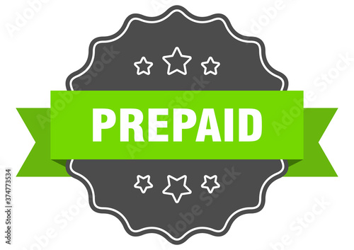 prepaid label. prepaid isolated seal. sticker. sign