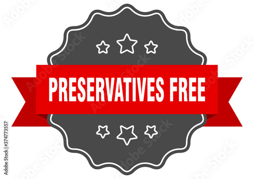 preservatives free label. preservatives free isolated seal. sticker. sign