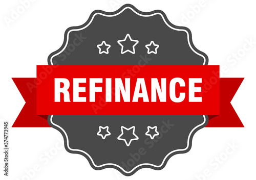 refinance label. refinance isolated seal. sticker. sign