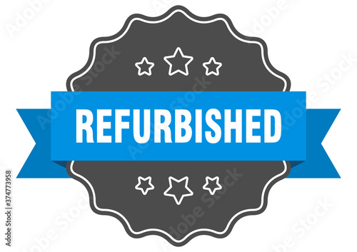 refurbished label. refurbished isolated seal. sticker. sign