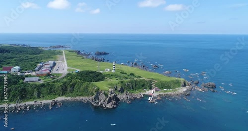 《秋田県・男鹿半島》入道崎の空撮