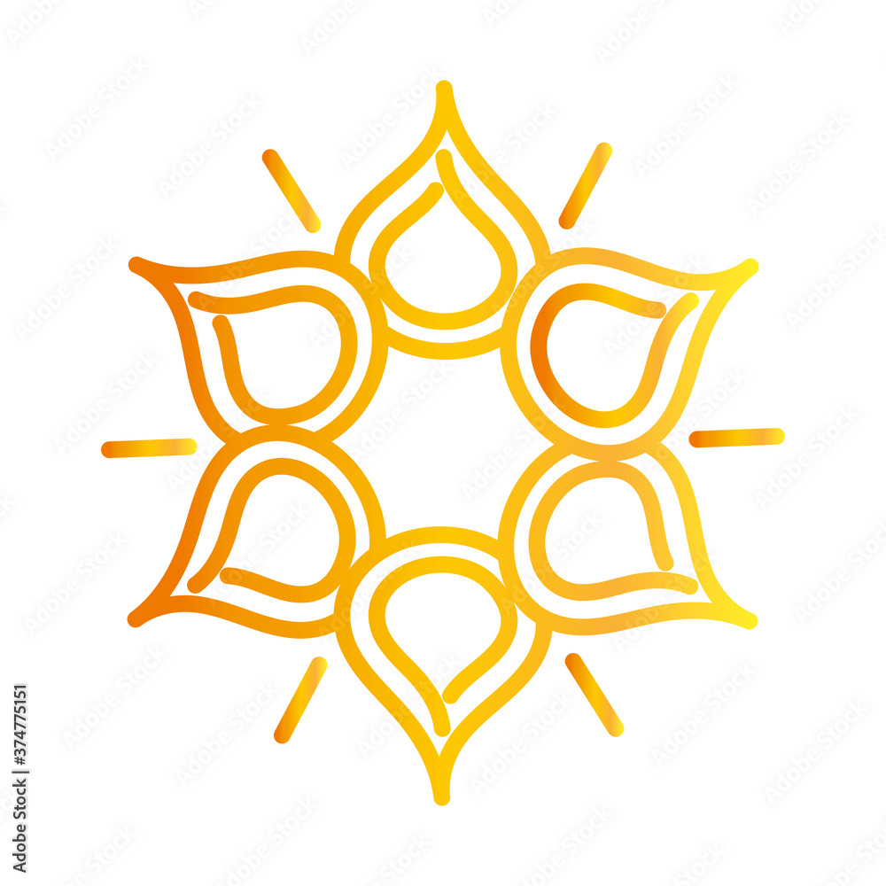 decoration floral romantic texture gradient style icon vector decoration floral romantic texture gradient style icon vector