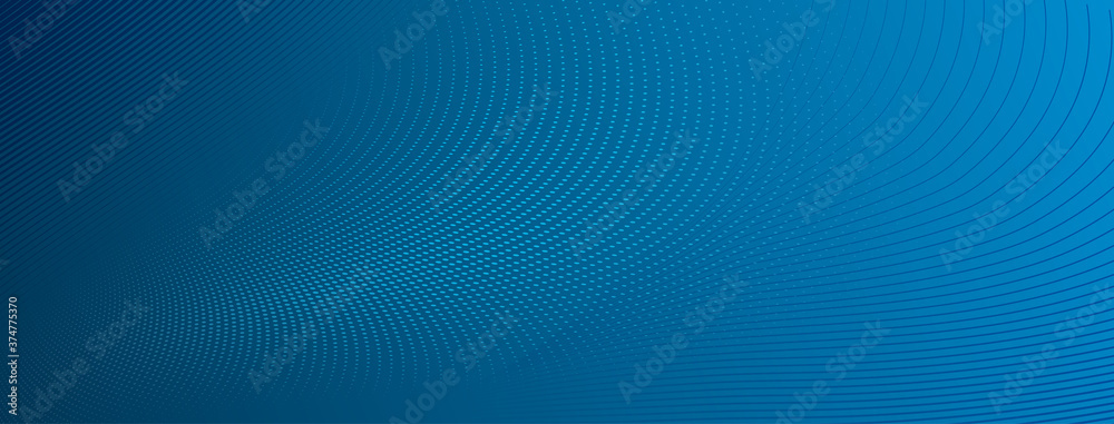 Abstract halftone background of small dots and wavy lines in light blue colors