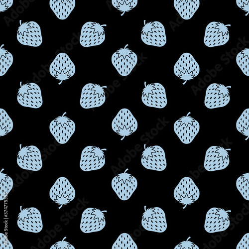 Strawberries seamless repeat pattern background