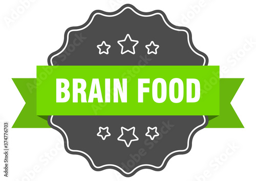 brain food label. brain food isolated seal. sticker. sign
