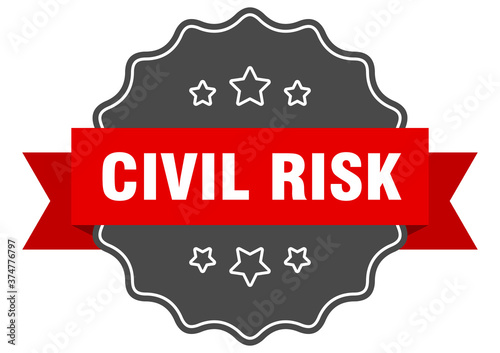civil risk label. civil risk isolated seal. sticker. sign