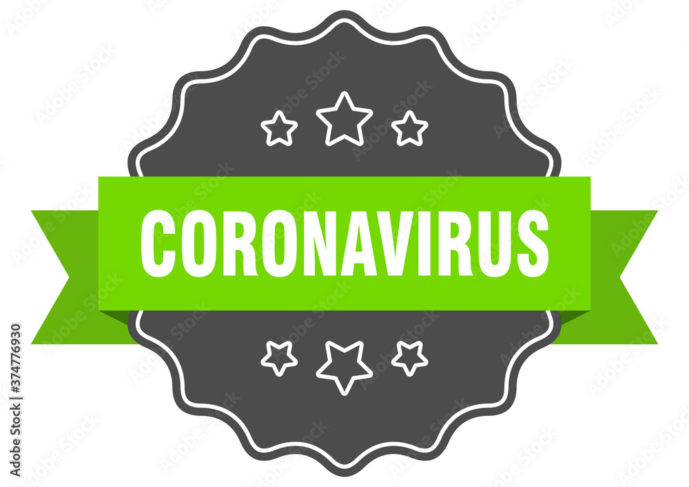 coronavirus label. coronavirus isolated seal. sticker. sign
