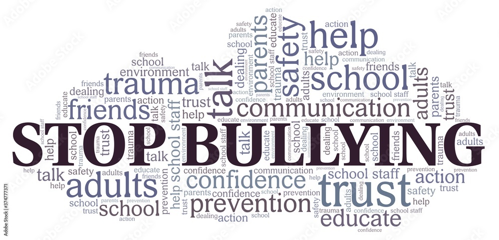 Stop bullying vector illustration word cloud isolated on a white ...