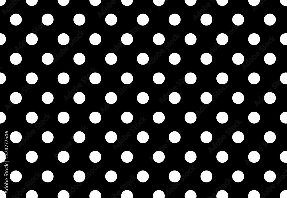 Black and white seamless polka dot pattern 