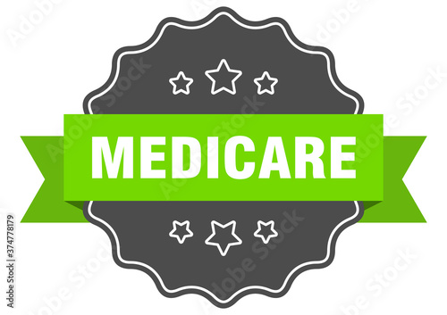 medicare label. medicare isolated seal. sticker. sign