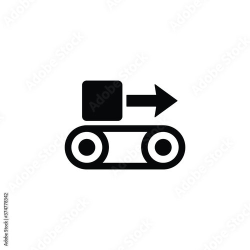 Product on factory belt icon vector isolated on white