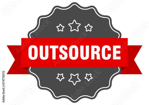 outsource label. outsource isolated seal. sticker. sign
