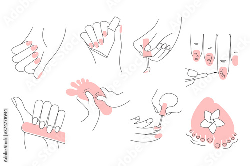 Set of manicure and pedicure