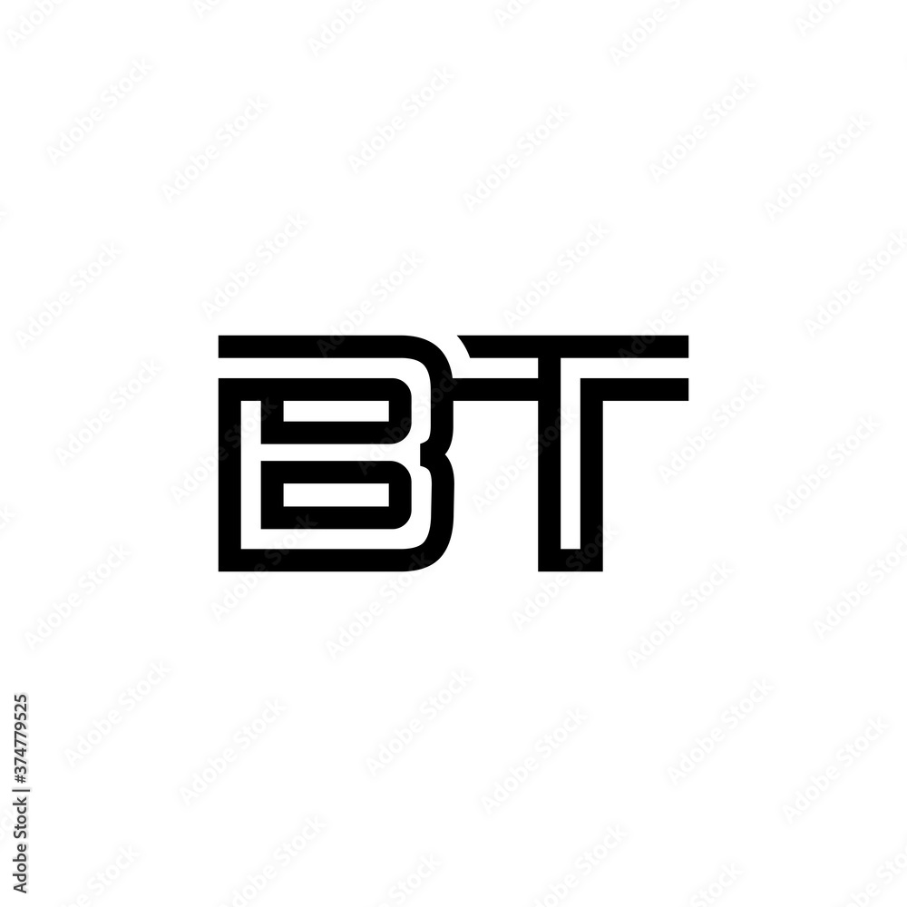 initial letter bt line stroke logo modern initial letter bt line stroke logo modern