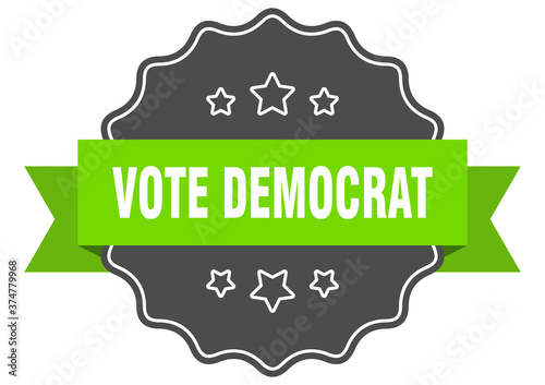 vote democrat label. vote democrat isolated seal. sticker. sign