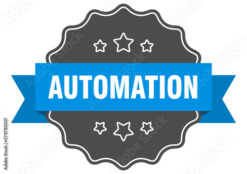automation label. automation isolated seal. sticker. sign
