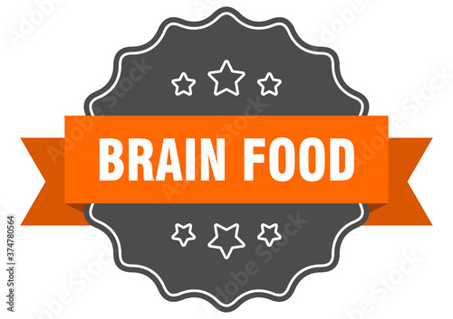 brain food label. brain food isolated seal. sticker. sign