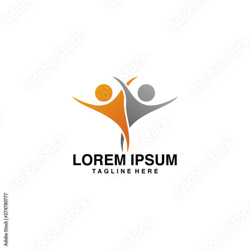 abstract business lHumanity logo design. Teamwork abstract symbol. People care full color vector icons. ogo © makrufi