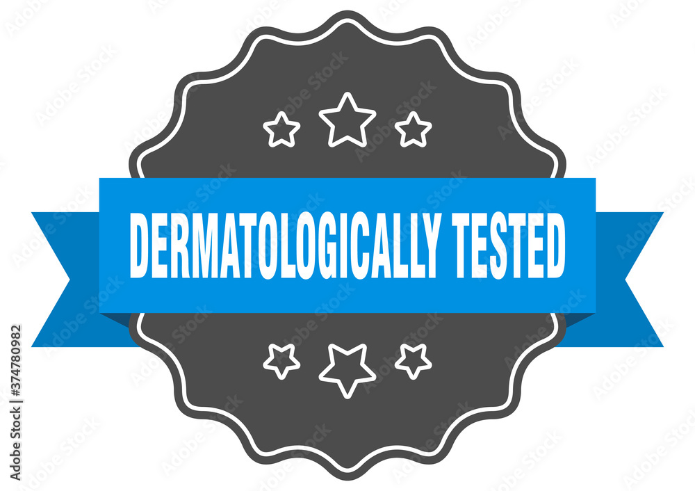 dermatologically tested label. dermatologically tested isolated seal. sticker. sign