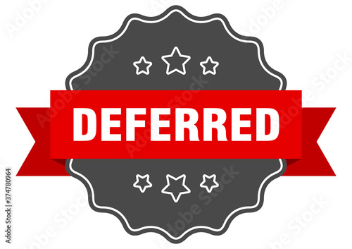 deferred label. deferred isolated seal. sticker. sign