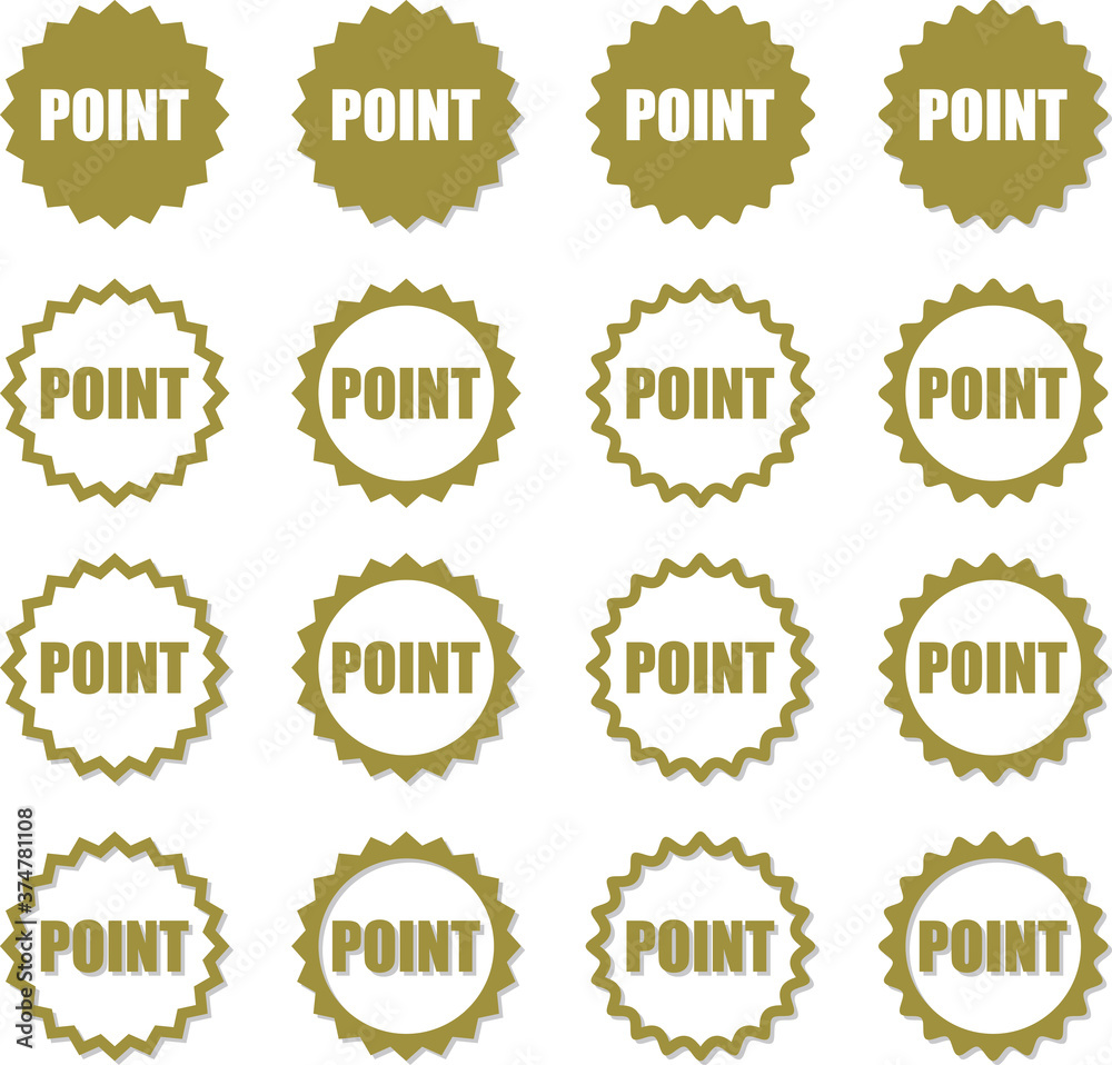 アピールポイント用のギザギザのフキダシアイコン 金色セット Stock Illustration Adobe Stock アピールポイント用のギザギザのフキダシアイコン 金色セット Stock Illustration Adobe Stock