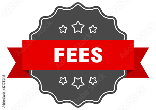 fees label. fees isolated seal. sticker. sign