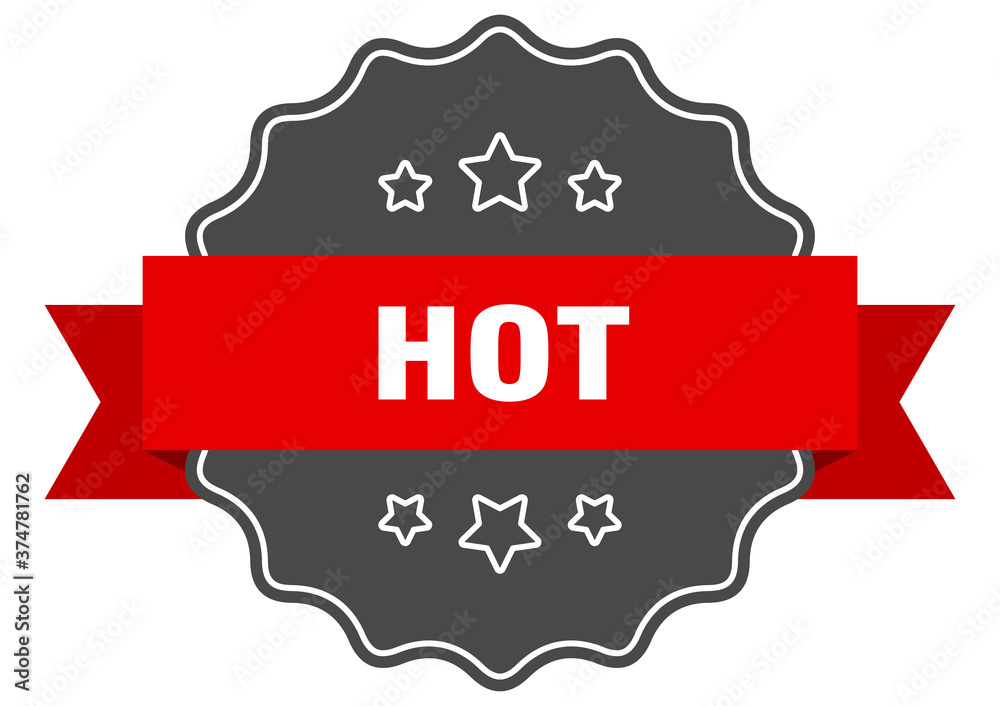 hot label. hot isolated seal. sticker. sign