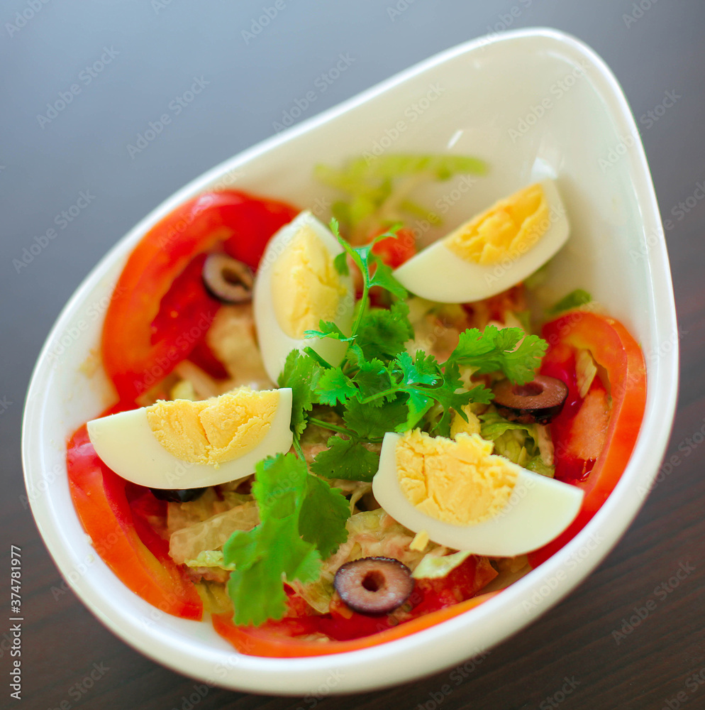 Boiled eggs with vegetables Boiled eggs with vegetables