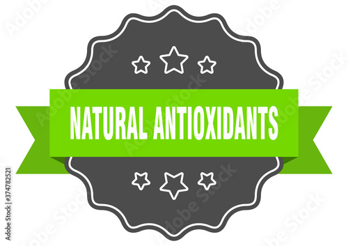 natural antioxidants label. natural antioxidants isolated seal. sticker. sign