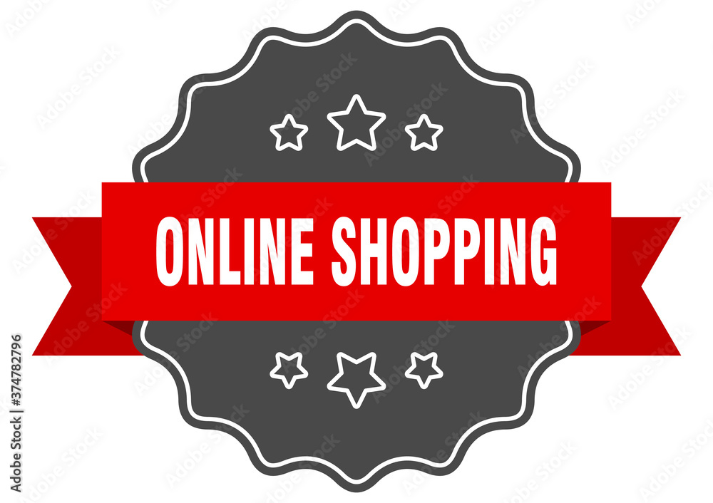 online shopping label. online shopping isolated seal. sticker. sign