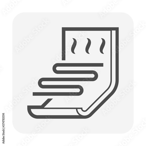 Veneer of plywood drying process in plywood production industry vector icon design.