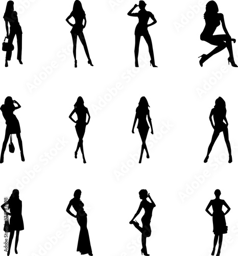 set of model woman silhouettes