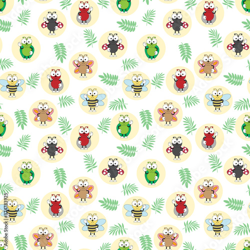 seamless pattern with cute animal charater