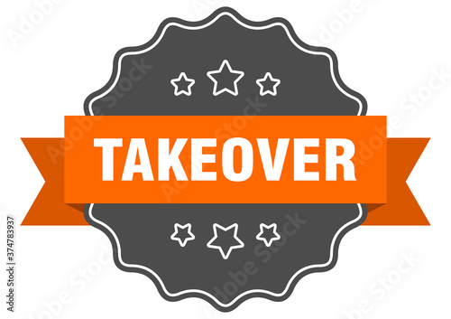 takeover label. takeover isolated seal. sticker. sign