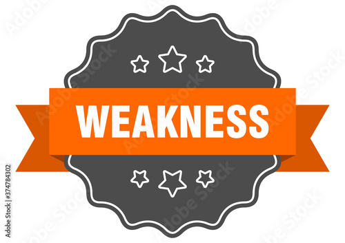 weakness label. weakness isolated seal. sticker. sign