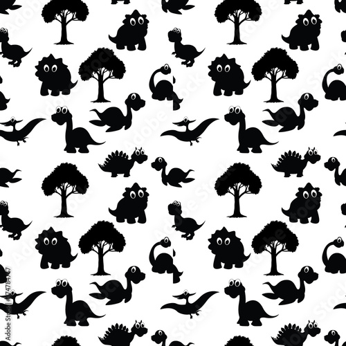 seamless pattern with cute animal charater