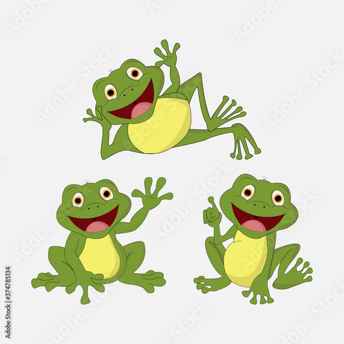 illustration vector graphic of cute frog animal character cartoon isolated, perfect for cover, book, birthday card, gift card, wrap paper, sticker, t-shirt, memo, decoration