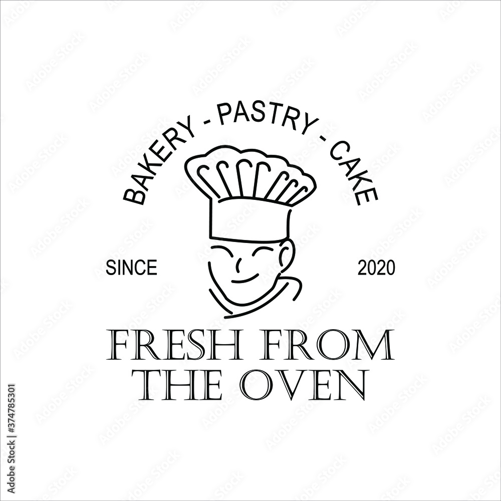 Bakery Chef Logo Design Template Idea Stock Vector | Adobe Stock