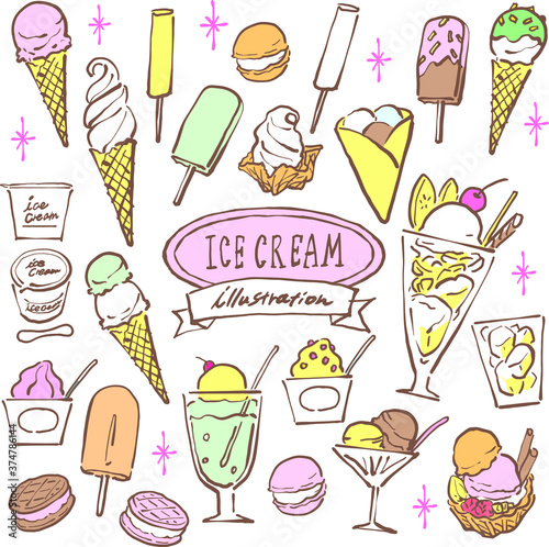 Vector illustration of colorful icecream