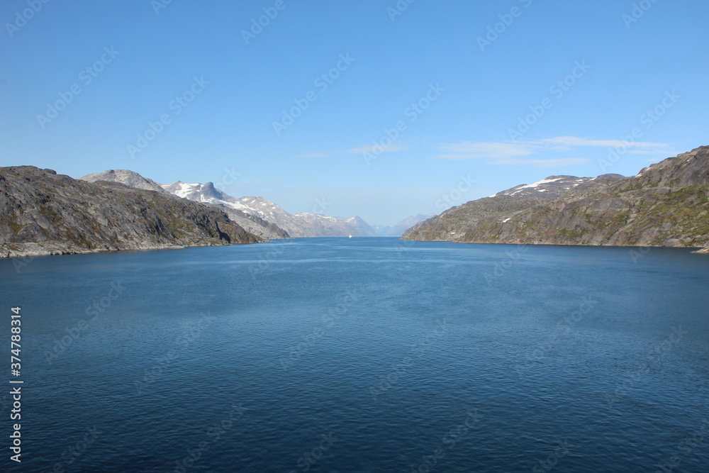 Fototapeta premium Transiting Prince Christian Sound in southern Greenland.