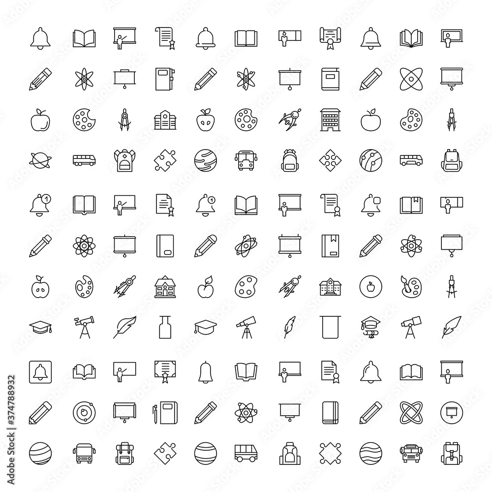 Education icon set. Education icon set.