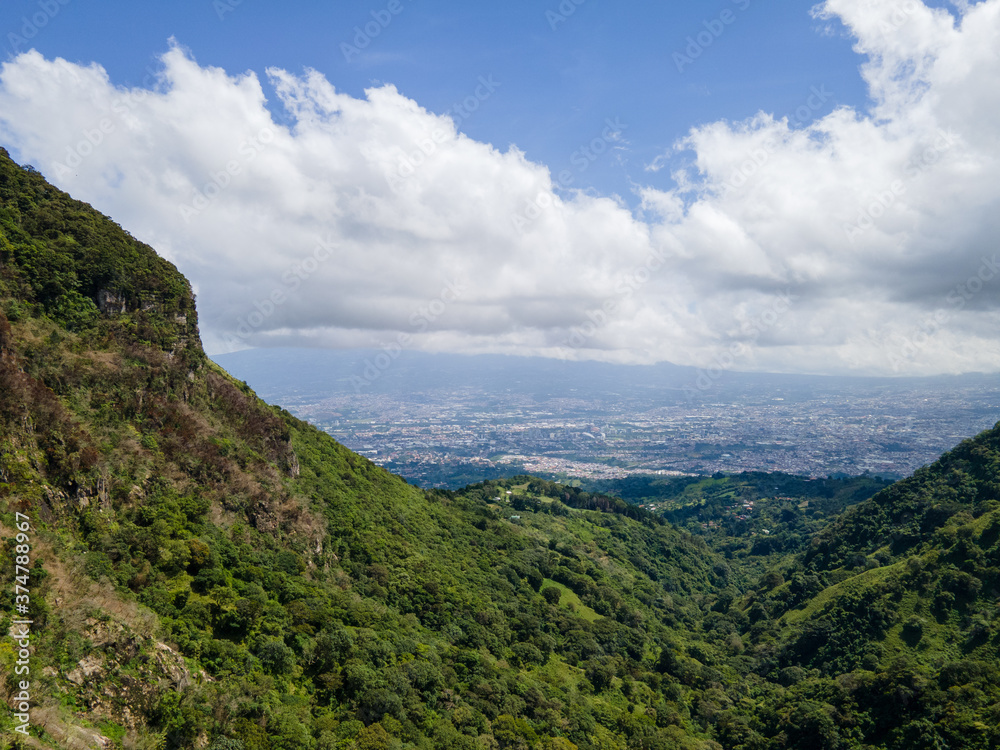 Aerial view of Escazu from the Pico Blanco Area