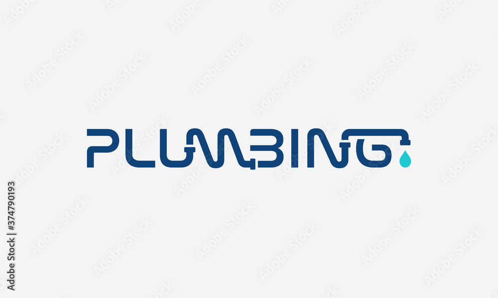 illustration vector graphic of minimalist, modern, creative, word mark for abstract, plumbing services logo design illustration vector graphic of minimalist, modern, creative, word mark for abstract, plumbing services logo design
