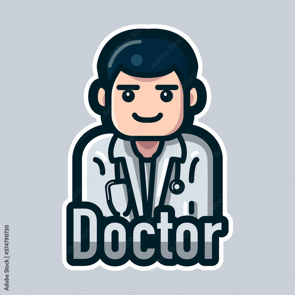 Doctor mascot logo design vector illustration